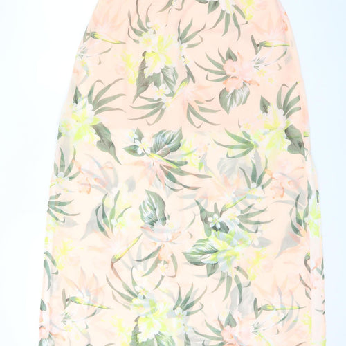 H&M Women’s Tropical Floral A-Line Midi Skirt Size S