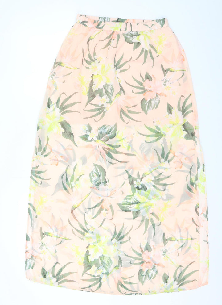 H&M Women’s Tropical Floral A-Line Midi Skirt Size S