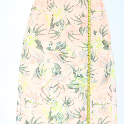 H&M Women’s Tropical Floral A-Line Midi Skirt Size S
