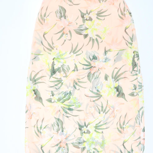 H&M Women’s Tropical Floral A-Line Midi Skirt Size S
