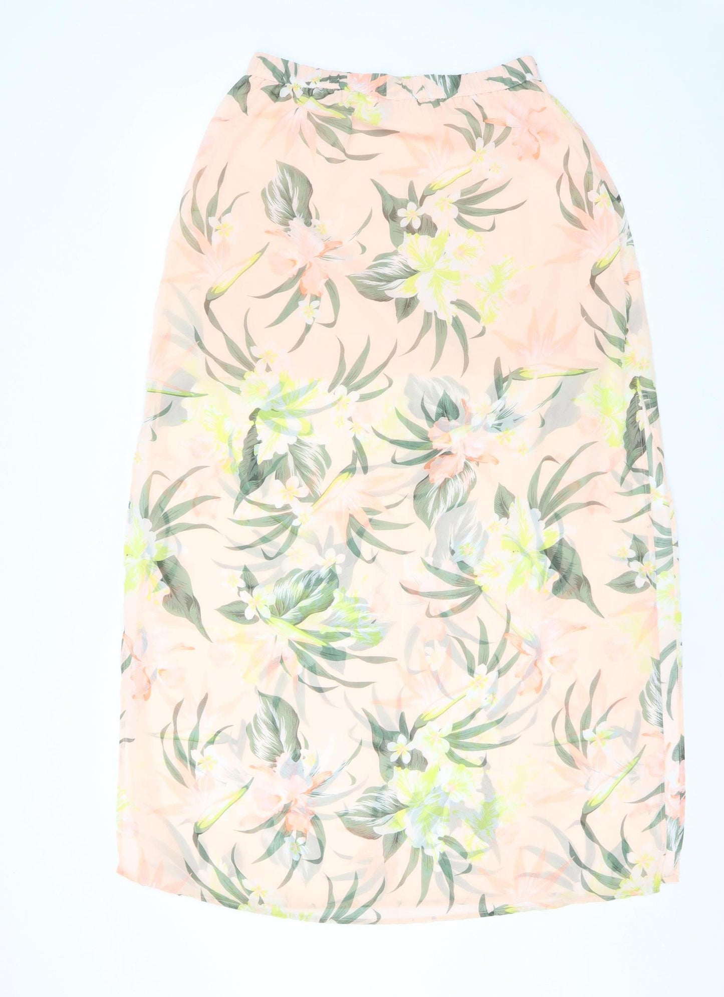 H&M Women’s Tropical Floral A-Line Midi Skirt Size S