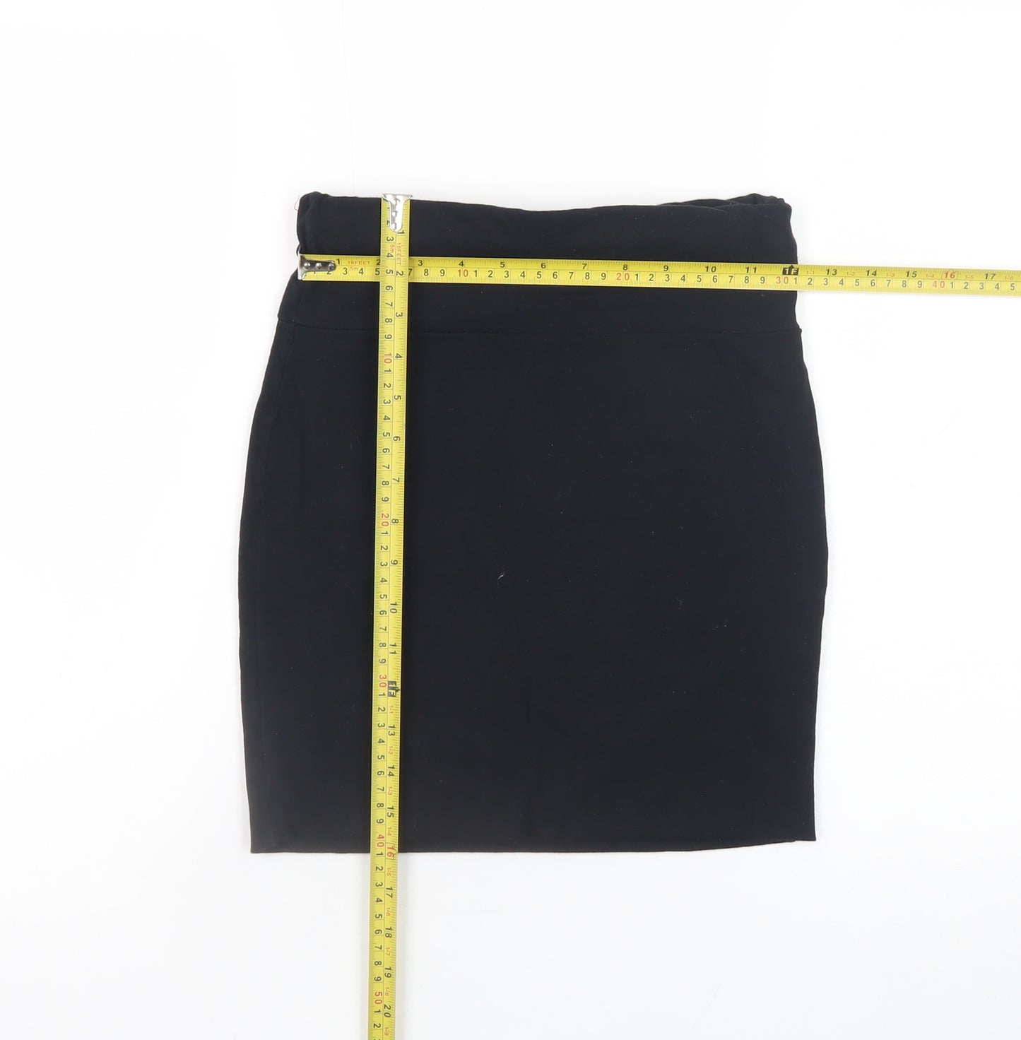 Warehouse Women’s Black Pencil Skirt UK 6 Cotton Stretch Workwear