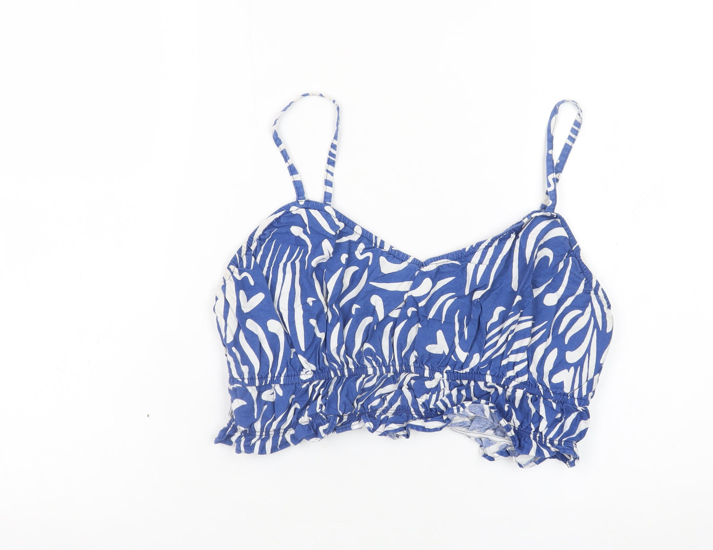 Primark Women’s Blue Animal Print Cotton Camisole Top Size 10
