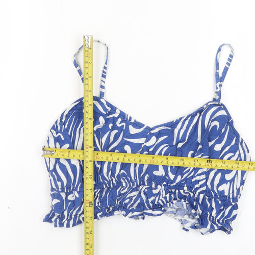 Primark Women’s Blue Animal Print Cotton Camisole Top Size 10