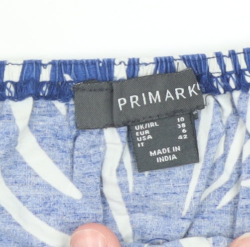 Primark Women’s Blue Animal Print Cotton Camisole Top Size 10