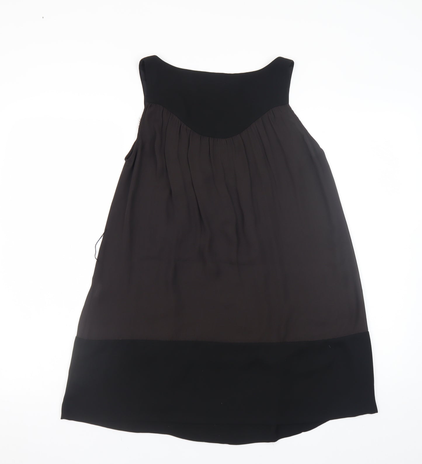 Zara Basic Women Black S Shift Sleeveless Knee Length Dress