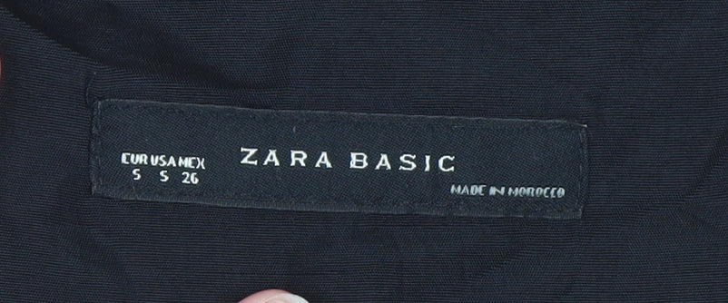 Zara Basic Women Black S Shift Sleeveless Knee Length Dress