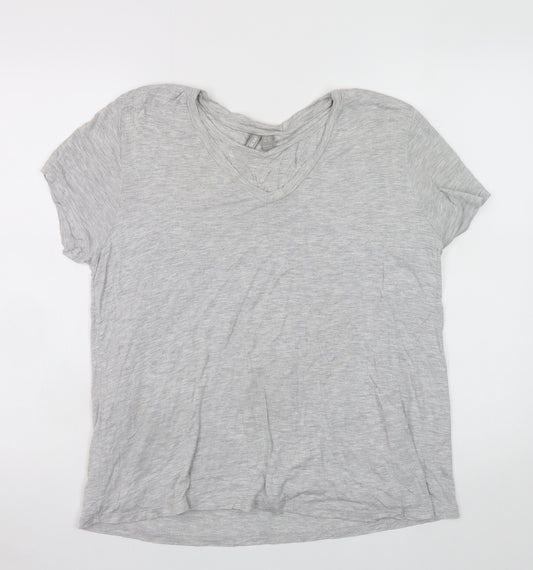 ASOS Women’s Grey V-Neck Short Sleeve Basic T-Shirt Size 12