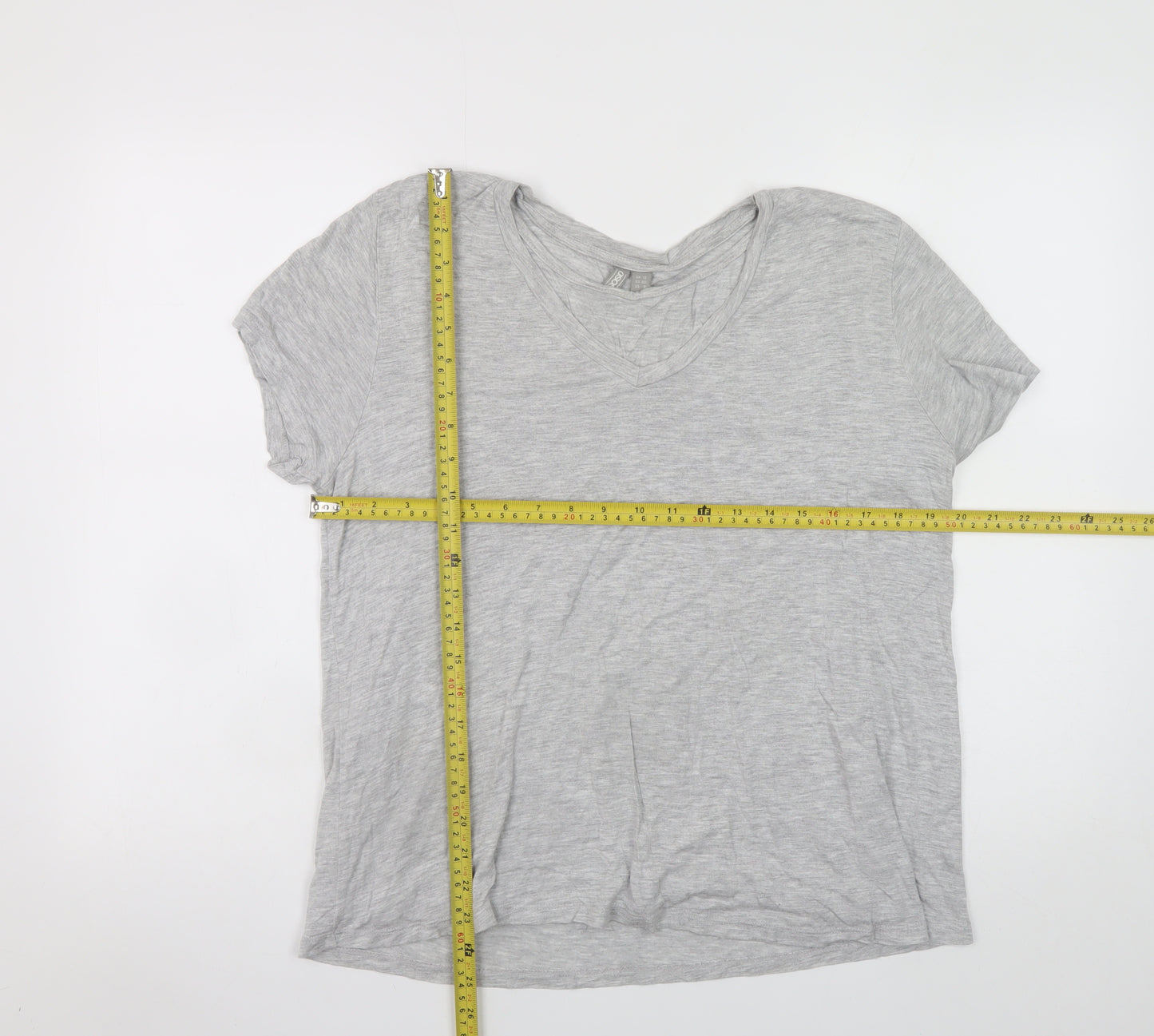 ASOS Women’s Grey V-Neck Short Sleeve Basic T-Shirt Size 12