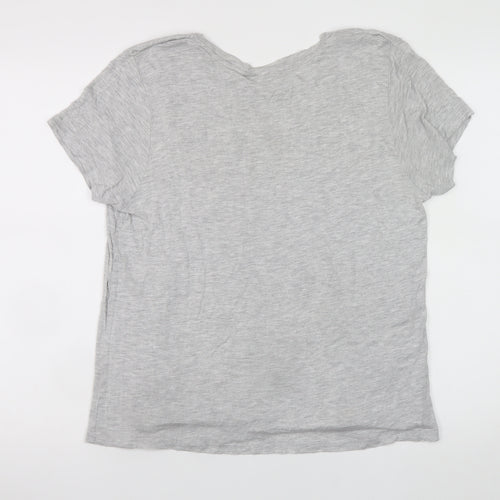 ASOS Women’s Grey V-Neck Short Sleeve Basic T-Shirt Size 12
