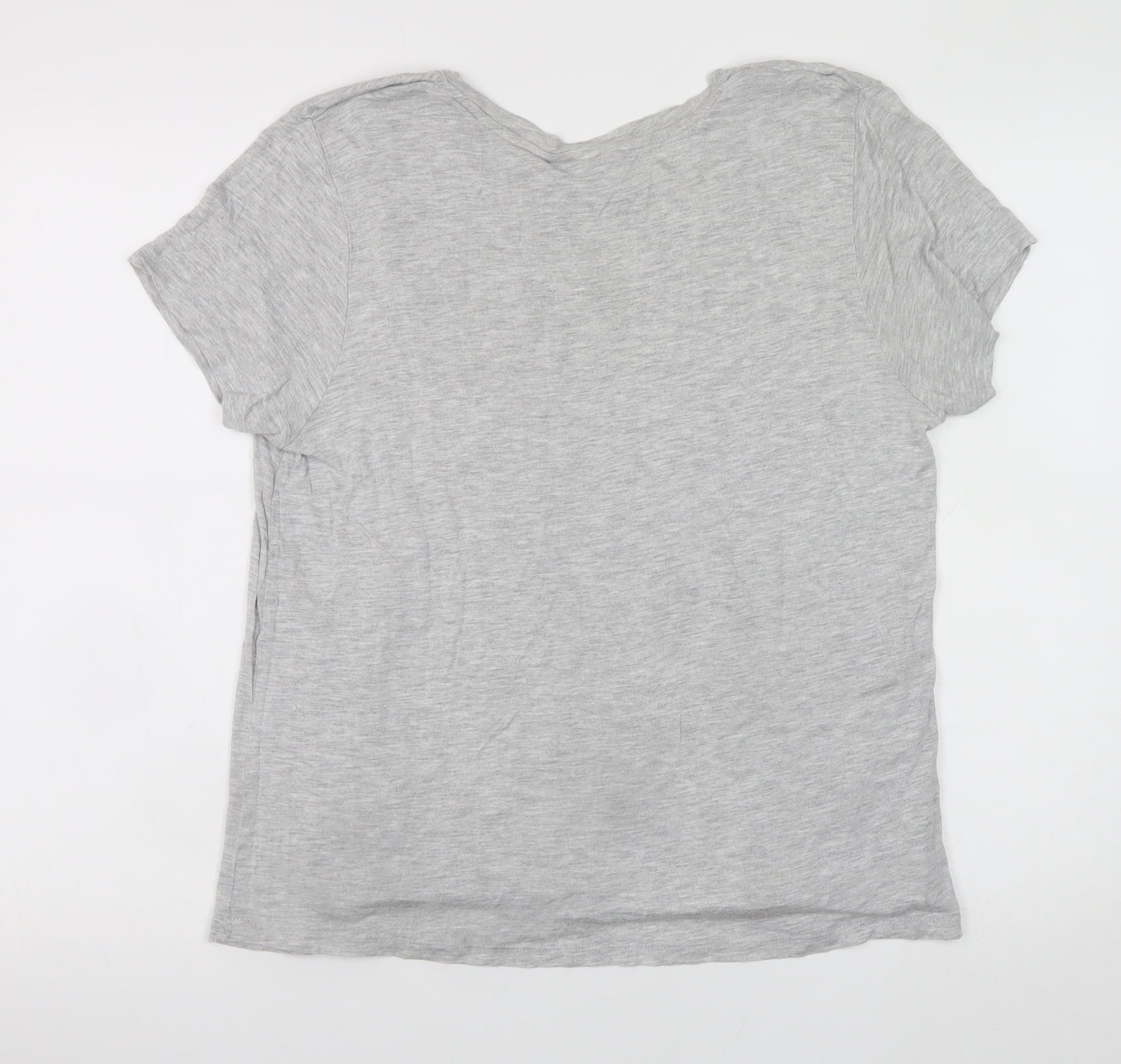 ASOS Women’s Grey V-Neck Short Sleeve Basic T-Shirt Size 12