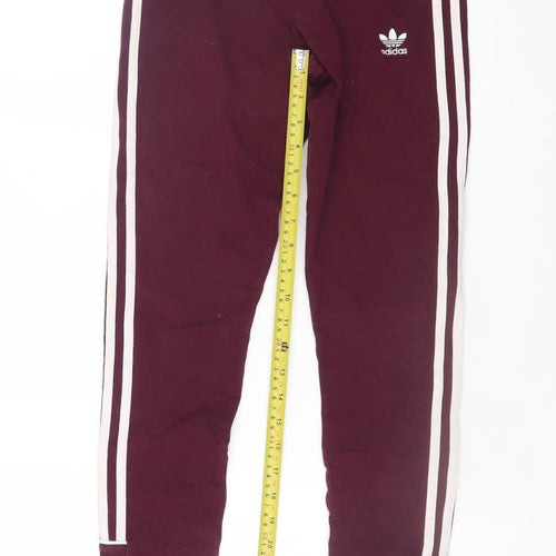 Adidas Women’s Brown Side Stripe Jersey Leggings Size 8