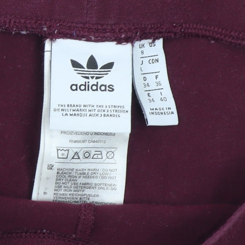 Adidas Women’s Brown Side Stripe Jersey Leggings Size 8