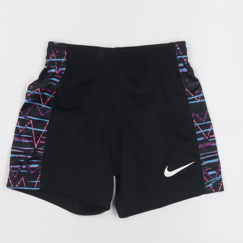 Nike Boys Black Dri-FIT Athletic Shorts 2-3 Years Polyester Elastic Waist