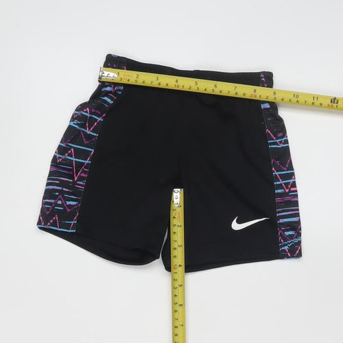 Nike Boys Black Dri-FIT Athletic Shorts 2-3 Years Polyester Elastic Waist