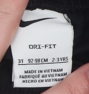 Nike Boys Black Dri-FIT Athletic Shorts 2-3 Years Polyester Elastic Waist