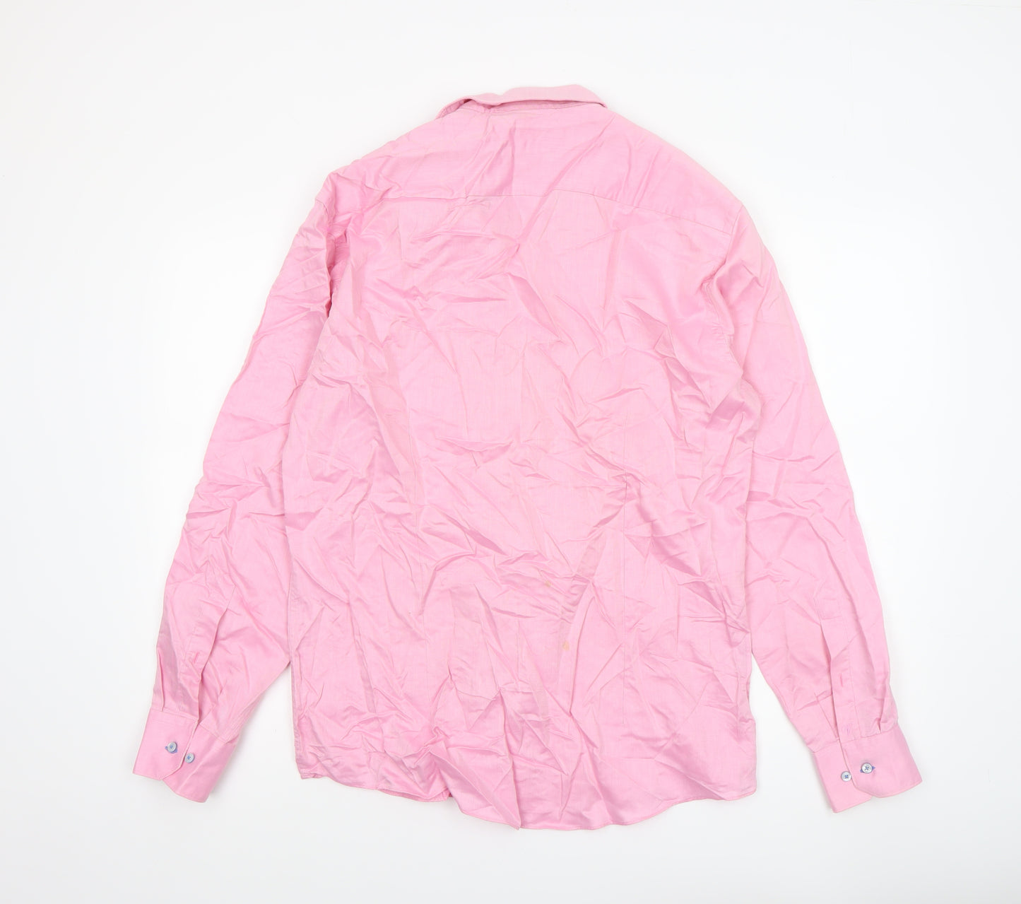Venti Men's Pink Slim Fit Cotton Long Sleeve Formal Dress Shirt Size 42