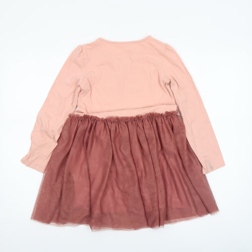 C&A Girls Pink Unicorn Tutu Dress Long Sleeve Size 9 Years