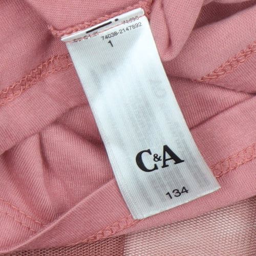 C&A Girls Pink Unicorn Tutu Dress Long Sleeve Size 9 Years