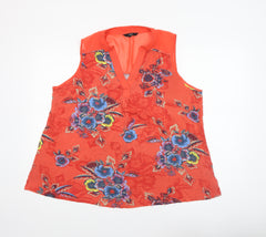 Next Women’s Red Floral Sleeveless Tunic Blouse Size 20