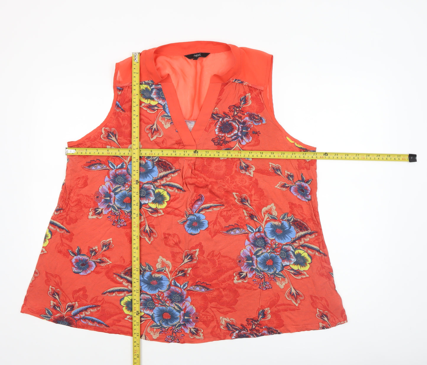 Next Women’s Red Floral Sleeveless Tunic Blouse Size 20