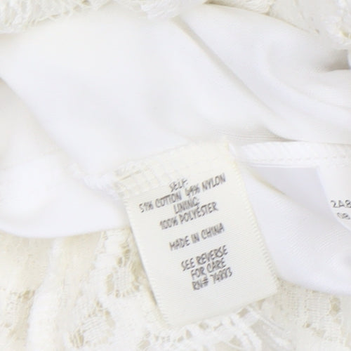 Adiva Ivory Lace 3/4 Sleeve Women’s Blouse Size M