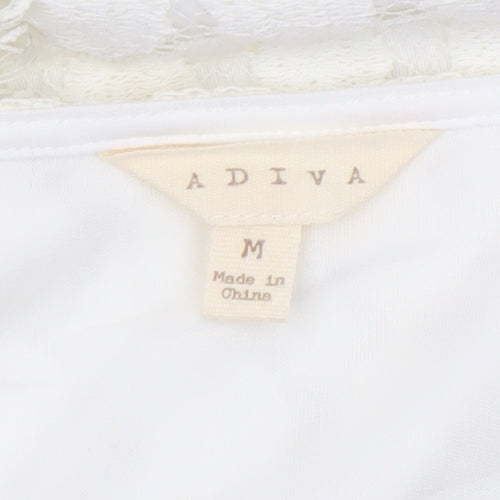Adiva Ivory Lace 3/4 Sleeve Women’s Blouse Size M