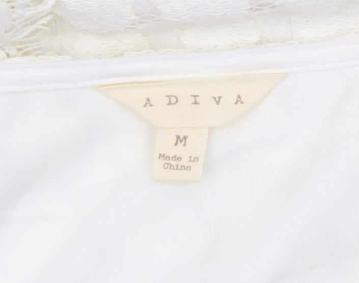 Adiva Ivory Lace 3/4 Sleeve Women’s Blouse Size M