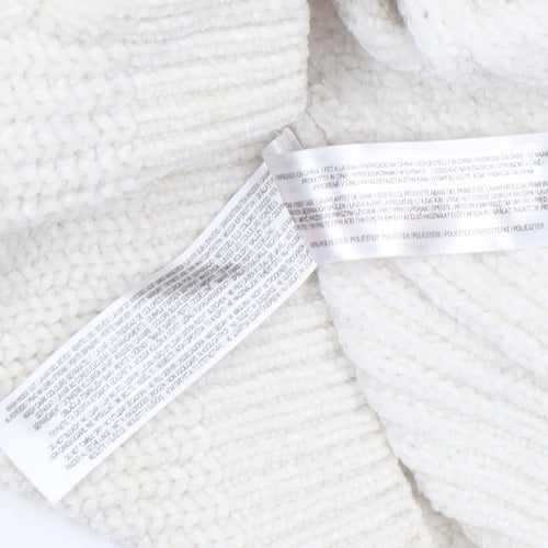 Primark Girls Ivory Cable Knit Roll Neck Pullover Jumper 8-9 Years