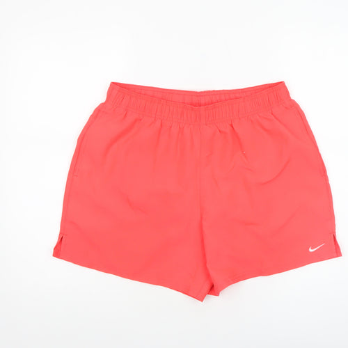 Nike Men's Red Athletic Shorts L Elastic Waist Lightweight Polyester