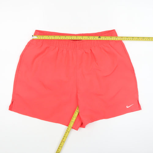 Nike Men's Red Athletic Shorts L Elastic Waist Lightweight Polyester