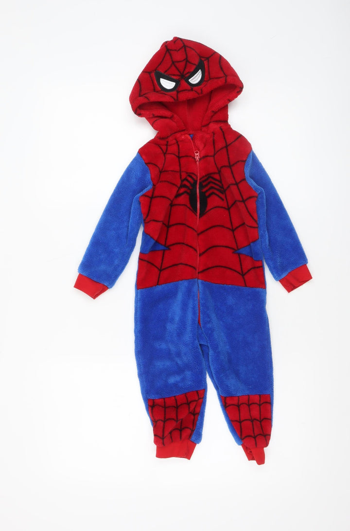 Marvel Spider-Man Red Blue Fleece Hooded One Piece Unisex Baby 18-24 Months