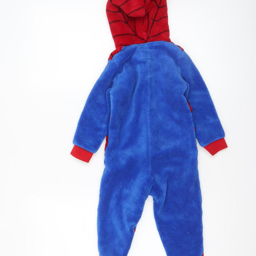 Marvel Spider-Man Red Blue Fleece Hooded One Piece Unisex Baby 18-24 Months