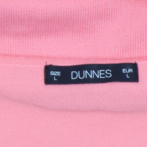 Dunnes Women Pink V-Neck 3/4 Sleeve Pullover Jumper Size L
