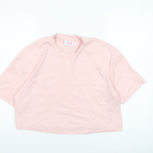 Savida Women's Pink Cropped Relaxed Fit T-Shirt Size 10