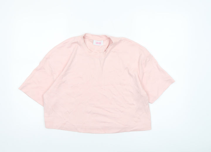 Savida Women's Pink Cropped Relaxed Fit T-Shirt Size 10