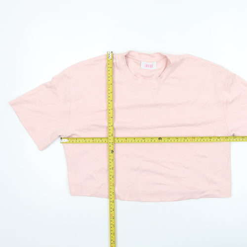 Savida Women's Pink Cropped Relaxed Fit T-Shirt Size 10
