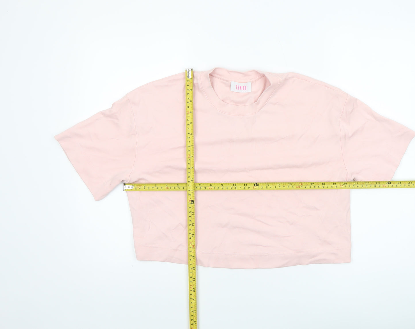 Savida Women's Pink Cropped Relaxed Fit T-Shirt Size 10