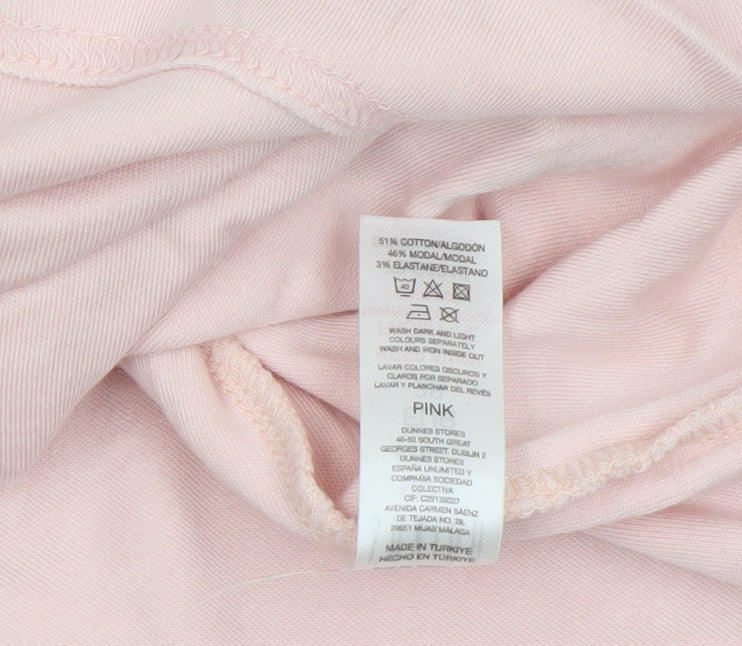 Savida Women's Pink Cropped Relaxed Fit T-Shirt Size 10