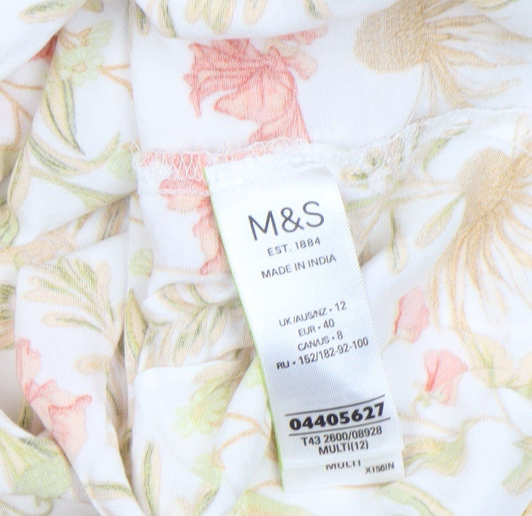 Marks and Spencer Women’s Multicoloured Floral Viscose Blouse Size 12