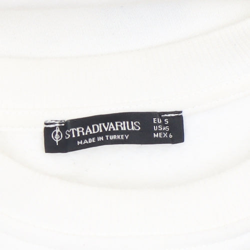 Stradivarius Women White Sweatshirt San Francisco Graphic Size S
