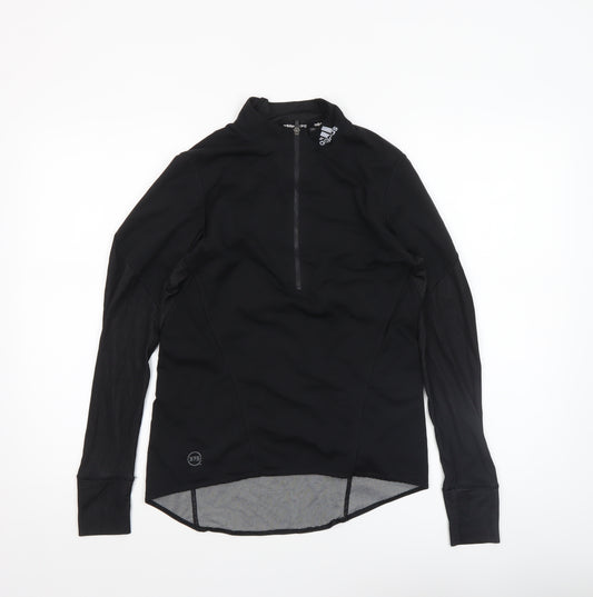 Adidas Womens Black Cycling 1/4 Zip Long Sleeve Top Size M