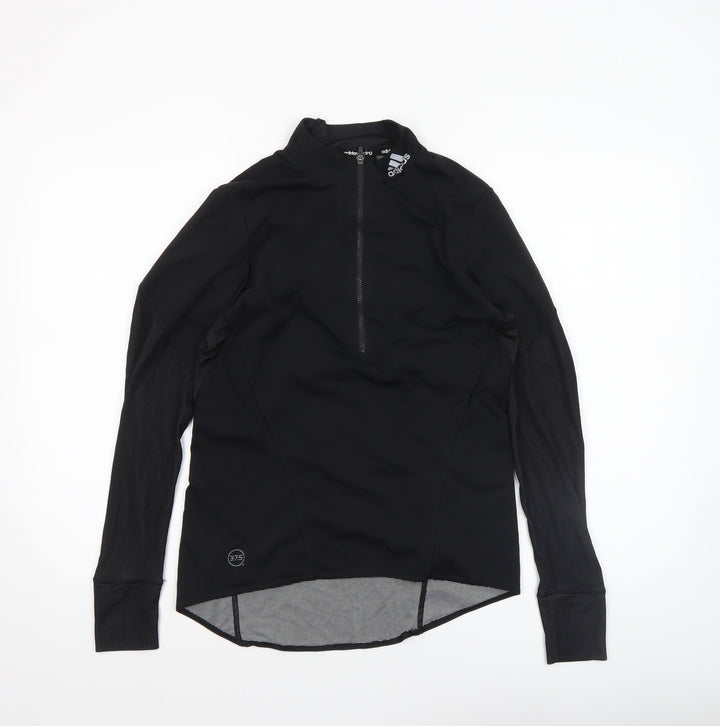 Adidas Womens Black Cycling 1/4 Zip Long Sleeve Top Size M