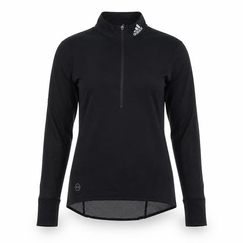 Adidas Womens Black Cycling 1/4 Zip Long Sleeve Top Size M