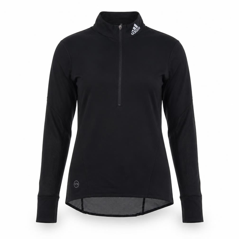 Adidas Womens Black Cycling 1/4 Zip Long Sleeve Top Size M