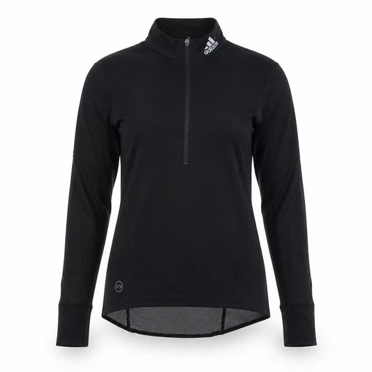 Adidas Womens Black Cycling 1/4 Zip Long Sleeve Top Size M