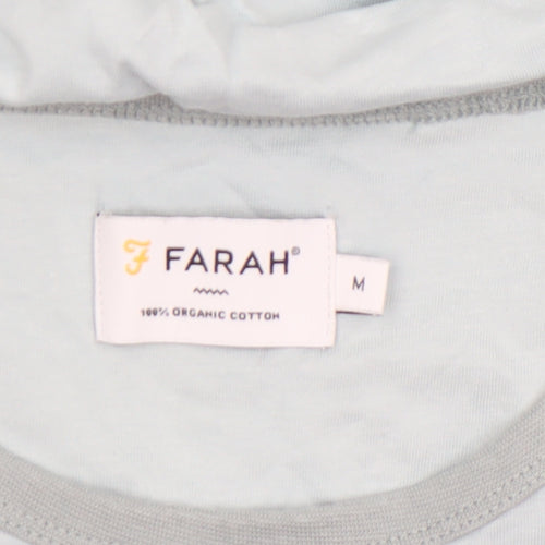 Farah Men Blue Organic Cotton Crew Neck Short Sleeve T-Shirt Size M