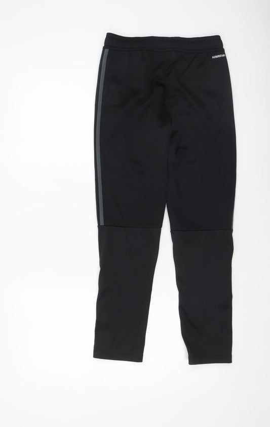 adidas Boys Black 12 Years Jogger Trousers with Zip Pockets