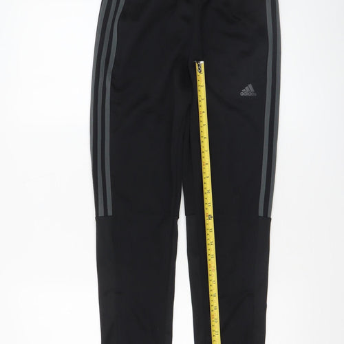 adidas Boys Black 12 Years Jogger Trousers with Zip Pockets