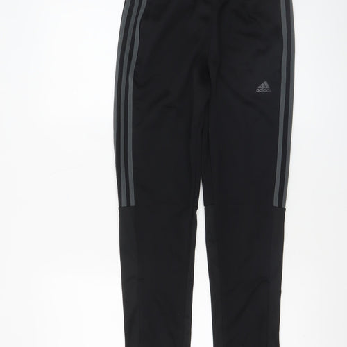 adidas Boys Black 12 Years Jogger Trousers with Zip Pockets